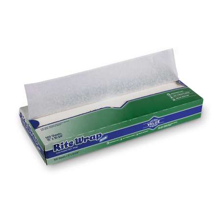 RITE-WRAP Interfolded Light Weight Dry Waxed Deli Papers 15x10.75 White, PK6000 RW156